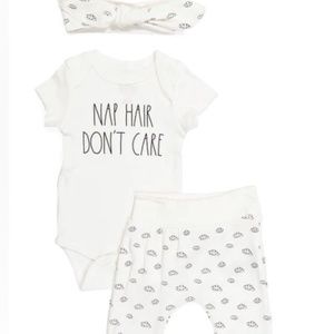 Rae Dunn Nap Hair Don’t Care Infant Set Size 0-3 Months